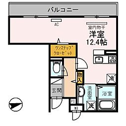JR埼京線 戸田駅 徒歩5分の賃貸アパート 3階ワンルームの間取り