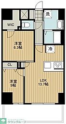 JR京浜東北・根岸線 蕨駅 徒歩6分の賃貸マンション 2階2LDKの間取り
