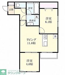 戸塚東1丁目AP 2LDKの間取図画像