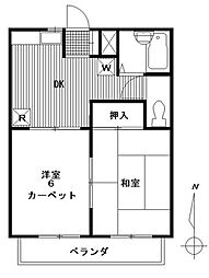 メゾンブランシュ 2DKの間取図画像
