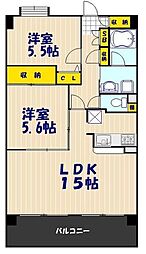 テラスコンコード 2LDKの間取図画像