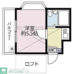 FLAT-B 1Kの間取図画像
