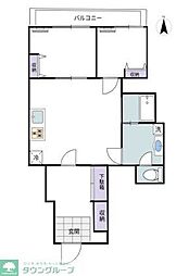 わらびユーアイハイツ 2LDKの間取図画像