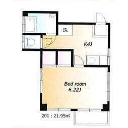 大沼マンション 1Kの間取図画像