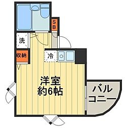 ウィンベルソロ西川口6 ワンルームの間取図画像
