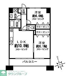 パークアレー川口 2LDKの間取図画像