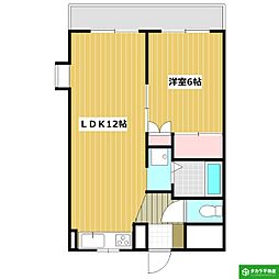 リバブル京町 1LDKの間取図画像