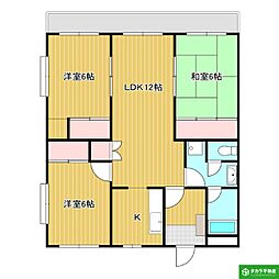中島ロイヤルハイツ 3LDKの間取図画像