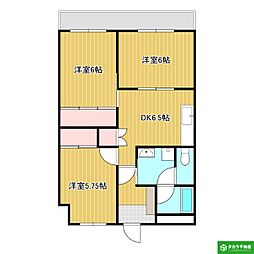 中島ロイヤルハイツ 3DKの間取図画像
