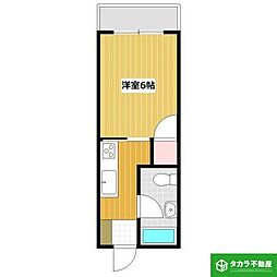 コーポ丸萬 1Kの間取図画像