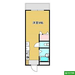 フレミール1 ワンルームの間取図画像