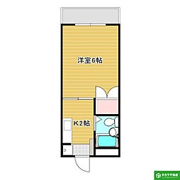 フレミール1 1Kの間取図画像