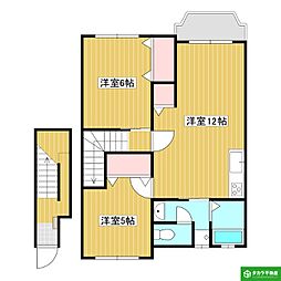 レフィナードイン・コーポ1 2LDKの間取図画像