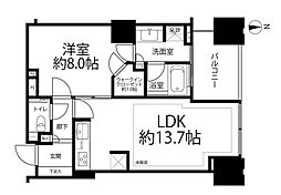 シティタワーズ豊洲ザ・ツインS棟 1LDKの間取図画像