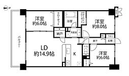 ザ・ウインベル仙台堀公園サニーウイング 3LDKの間取図画像