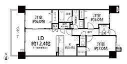 ワンダーベイシティSAZANガーデンウエスト 3LDKの間取図画像