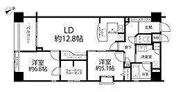 メイフェア横濱関内ポートプレジール 2LDKの間取図画像