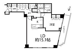 東急ドエルアルス麻布十番 1LDKの間取図画像