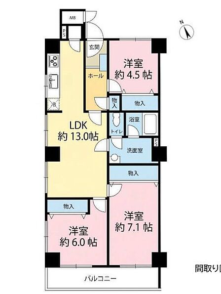 3LDK 間取り