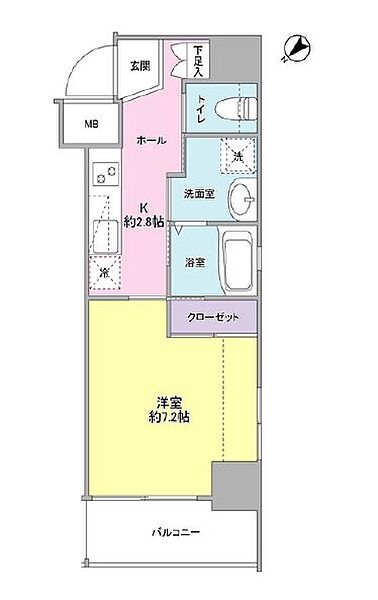 東京都中央区築地３丁目(賃貸マンション1K・11階・28.01㎡)の写真 その2