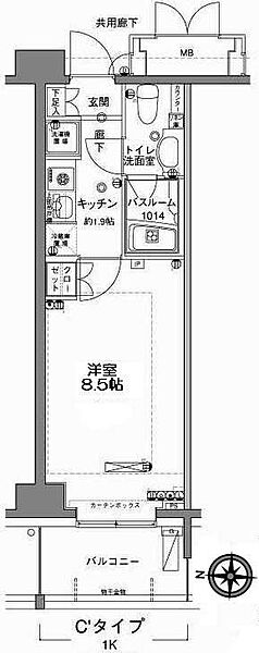 東京都江東区東陽６丁目(賃貸マンション1K・14階・25.58㎡)の写真 その2