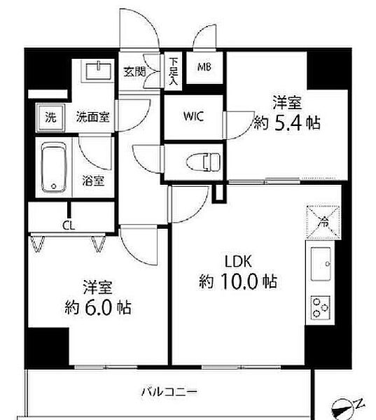 東京都荒川区荒川６丁目(賃貸マンション2LDK・6階・50.23㎡)の写真 その2