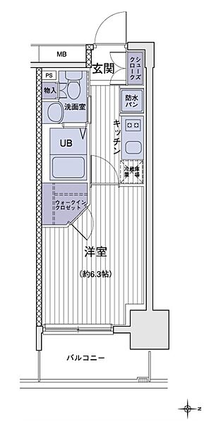 東京都江東区大島５丁目(賃貸マンション1K・4階・22.12㎡)の写真 その2