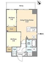 東京都墨田区東向島３丁目38-9（賃貸マンション2LDK・9階・40.71㎡） その2