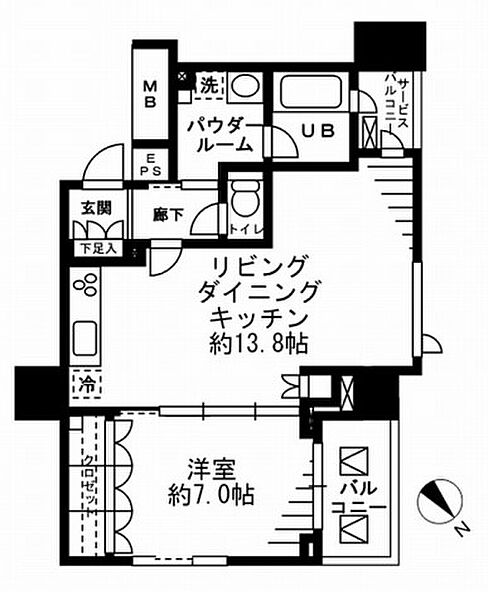 東京都中央区勝どき４丁目(賃貸マンション1LDK・5階・51.08㎡)の写真 その2