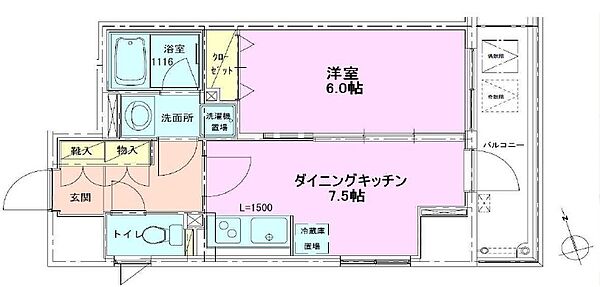 東京都中央区入船３丁目(賃貸マンション1DK・2階・35.13㎡)の写真 その2