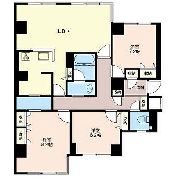 東京都中央区勝どき３丁目(賃貸マンション3LDK・7階・93.14㎡)の写真 その2