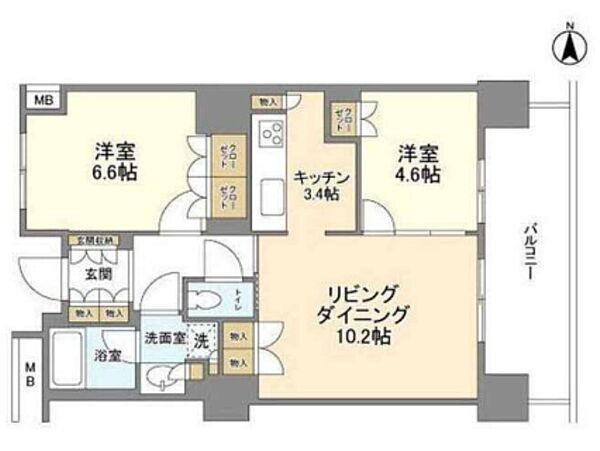 東京都江東区豊洲５丁目(賃貸マンション2LDK・28階・60.64㎡)の写真 その2