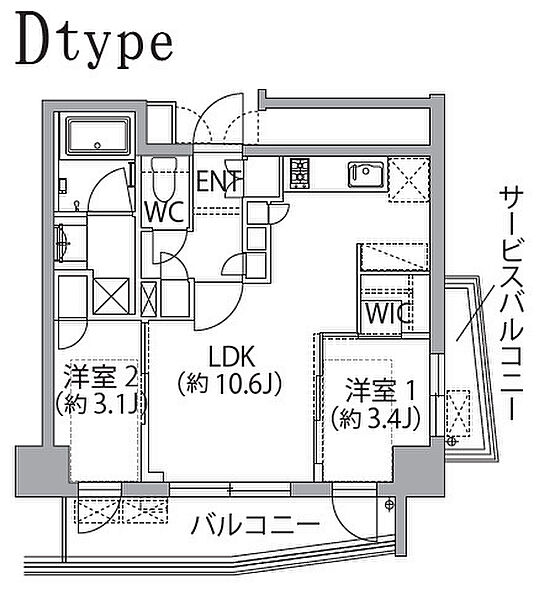 東京都板橋区坂下２丁目(賃貸マンション2LDK・2階・41.14㎡)の写真 その2