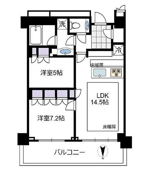 東京都中央区晴海２丁目(賃貸マンション2LDK・47階・62.29㎡)の写真 その2