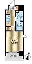 東京メトロ東西線 門前仲町駅 徒歩8分の賃貸マンション 5階1Kの間取り