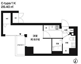 東京都江東区亀戸２丁目7-7（賃貸マンション1K・6階・26.40㎡） その2