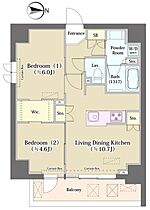 東京都台東区元浅草３丁目16-10（賃貸マンション2LDK・11階・50.92㎡） その2