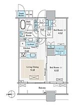 東京都品川区北品川５丁目3-1（賃貸マンション2LDK・7階・54.06㎡） その2