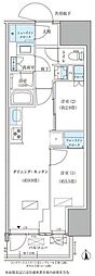 東京臨海高速鉄道りんかい線 天王洲アイル駅 徒歩7分の賃貸マンション 8階2DKの間取り
