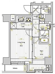 都営大江戸線 両国駅 徒歩11分の賃貸マンション 2階1LDKの間取り