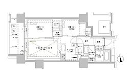 都営大江戸線 牛込柳町駅 徒歩5分の賃貸マンション 8階2LDKの間取り