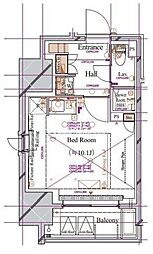 都営大江戸線 蔵前駅 徒歩3分の賃貸マンション 3階ワンルームの間取り