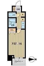 都営新宿線 西大島駅 徒歩6分の賃貸マンション 2階1Kの間取り