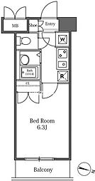 JR山手線 恵比寿駅 徒歩9分の賃貸マンション 9階1Kの間取り