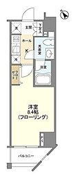 東京メトロ南北線 麻布十番駅 徒歩7分の賃貸マンション 2階1Kの間取り