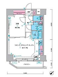 東京メトロ日比谷線 三ノ輪駅 徒歩10分の賃貸マンション 5階1LDKの間取り