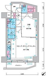 東京メトロ日比谷線 三ノ輪駅 徒歩11分の賃貸マンション 10階1LDKの間取り
