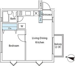 都営三田線 白金高輪駅 徒歩13分の賃貸マンション 1階1LDKの間取り
