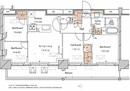 東京メトロ東西線 木場駅 徒歩7分の賃貸マンション 3階4LDKの間取り