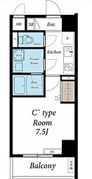 都営三田線 白金高輪駅 徒歩5分の賃貸マンション 7階1Kの間取り